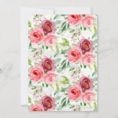 Invitation Pies de printemps rustique Rose Baby shower floral (Dos)