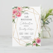 Invitation Pies roses 65e anniversaire (Debout devant)