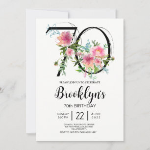 Invitation Pies roses 70e anniversaire