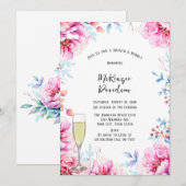Invitation Pies roses Airy Floral Brunch et Bubbly (Devant / Derrière)