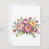 Invitation Pies roses et Wedding shower floral jaune (Dos)