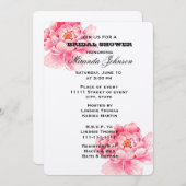 Invitation Pies roses Fêtes des mariées florales (Devant / Derrière)