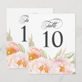 Invitation Pies roses luxuriantes Numéro de tableau Floral (Devant / Derrière)