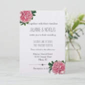 Invitation Pies roses Mariage floral (Debout devant)