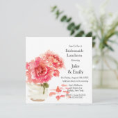 Invitation Pies roses Mason Jar Bridesmaids Déjeuner (Debout devant)