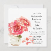 Invitation Pies roses Mason Jar Bridesmaids Déjeuner (Devant)