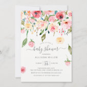 Invitation Pies roses Rose Baby shower Floral (Devant)