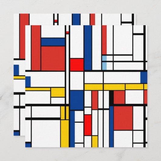 Invitation Piet Mondrian (Devant / Derrière)