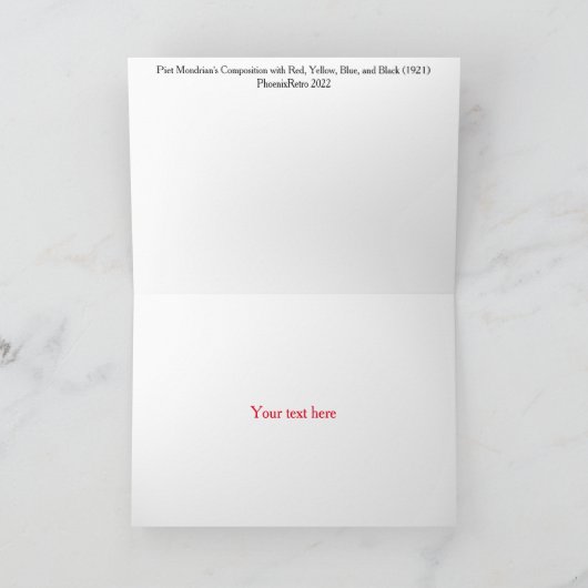 Invitation Piet Mondrian Abstrait (Intérieur)