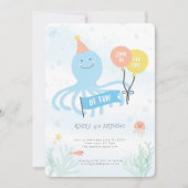 Invitation Pieuvre mignonne sous la mer (Devant)