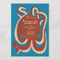 Pieuvre rouge brique sous la fête de la mer