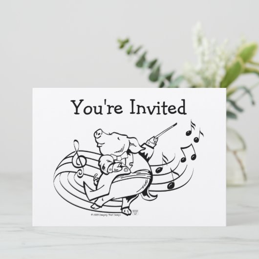 Invitation Pig Maestro, vous êtes Invited Card (Debout devant)