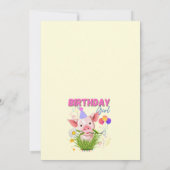 Invitation Pig Piggy Anniversaire Rose Fille Animaux Amateurs (Dos)