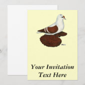 Invitation Pigeon à aile rouge (Devant / Derrière)
