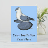 Invitation Pigeon hirondelle bleu (Debout devant)