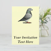 Invitation Pigeon Show Racer Blue Check (Debout devant)