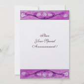 Invitation PIGEONS BLANCS À LA FENÊTRE monogramme glace métal (Dos)