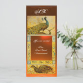 Invitation PIGEONS DE MARIAGE D'AMOUR MONOGRAMME brun orange  (Debout devant)