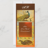 Invitation PIGEONS DE MARIAGE D'AMOUR MONOGRAMME brun orange  (Dos)