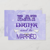 Invitation Pigeons de mariage sur RSVP violet (Devant / Derrière)