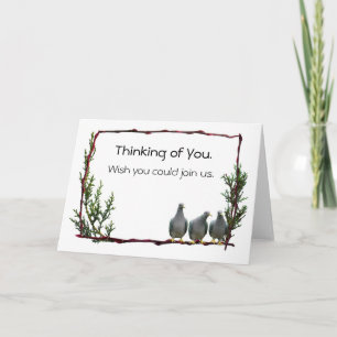 Invitation Pigeons on Twig