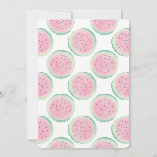 Invitation Piglet mignon pastèque Anniversaire (Dos)