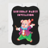 Invitation piglet rose joyeux (Devant)