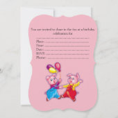 Invitation piglet rose joyeux (Dos)