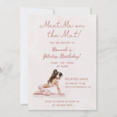 Invitation Pilates roses modernes Princesse Anniversaire (Devant)