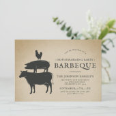 Invitation Pile animale| Barbecue sur le réchauffement climat (Debout devant)