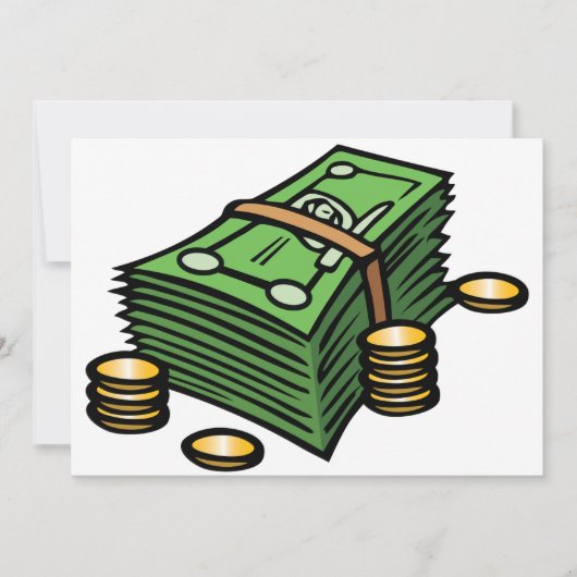 Invitation Pile d'argent avec pièces d'argent (Devant)