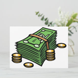 Invitation Pile d'argent avec pièces de monnaie