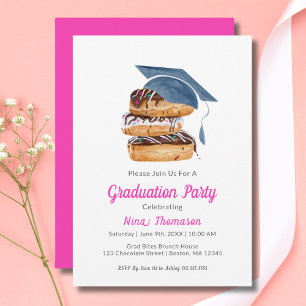 Invitation Pile de gâteaux à l'aquarelle avec chapeau de remi