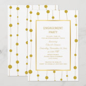 Invitation Pile d'or perles de la partie d'engagement mariage (Devant / Derrière)