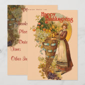 Invitation Pilgrim Girl avec style victorien (Devant / Derrière)