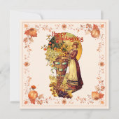 Invitation Pilgrim Girl Thanksgiving (Devant)