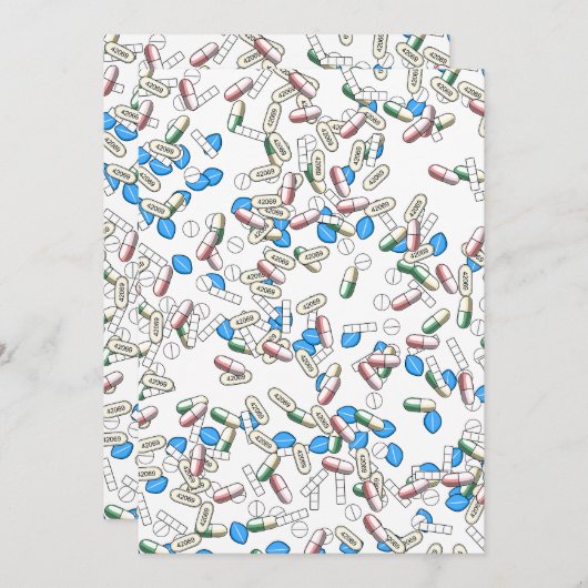 Invitation Pill Sprinkles Pattern (Devant / Derrière)