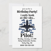 Invitation Pilote Avion Je ne regarde que le ciel Pilote (Devant)