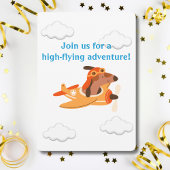Invitation Pilote de chien avion volant, Anniversaire de enfa