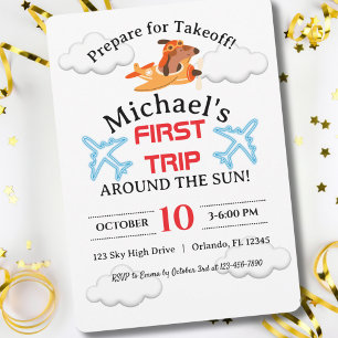 Invitation Pilote de chien avion volant, Anniversaire de enfa