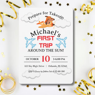 Invitation Pilote de chien volant en avion, anniversaire de n