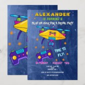 Invitation Pilote de drone RC Racing Cute Kawaii Anniversaire (Devant / Derrière)