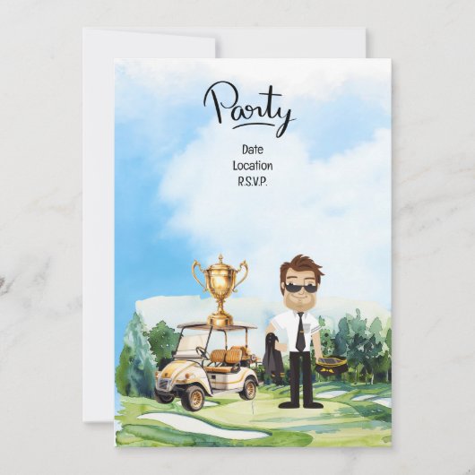 Invitation Pilote de l'industrie de l'aviation Golfeur à la b (Devant)