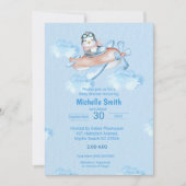 Invitation Pilote de pingouin bleu à l'aquarelle (Devant)