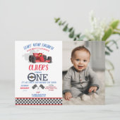 Invitation Pilote de voiture de course UN premier voyage phot (Debout devant)