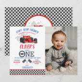 Invitation Pilote de voiture de course UN premier voyage phot (Devant / Derrière)