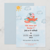 Invitation Pilote d'invitation pour l'anniversaire de l'éléph (Devant / Derrière)