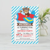 Invitation Pilote d'ours en peluche dans l'avion Red Toy; Ble (Debout devant)