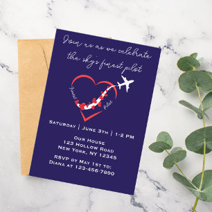 Invitation Pilote le plus talentueux,Avion à cœur,Anniversair