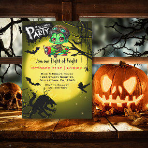 Invitation Pilote zombie pilotant un avion pour une fête d'Ha